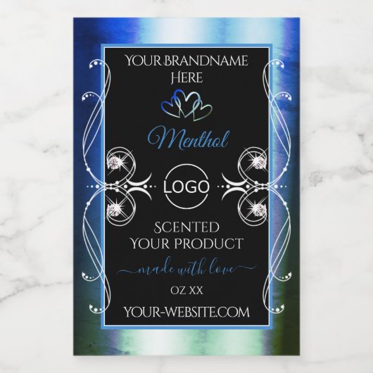 Uitstekende blauwe Blauwgroen zwarte productlabels Voedselcontainer Etiket (Enkel label)