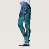 Uitstekende Blauwe Tattoo Print Leggings (Links)