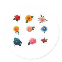 Uitstekende Bloem Sticker Collectie