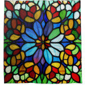 Uitstekende bloemenelegantie Glas in lood Douchegordijn (Voorkant)