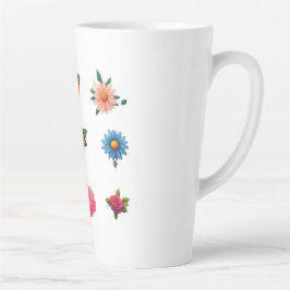 Uitstekende bloemensticker latte mok