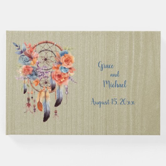 Uitstekende Boho Dream Catcher Bruiloft Gastenboek (Voorkant)