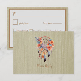 Uitstekende Boho Dream Catcher Bruiloft RSVP Informatiekaartje