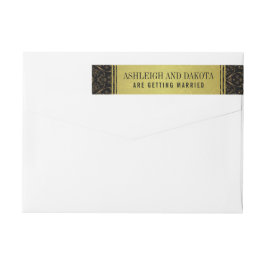 Uitstekende bruiloft | Gouden Overlay op Damask