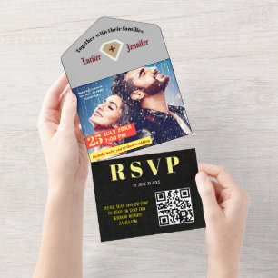 Uitstekende bruiloft uitnodigingen: ontdek onze el all in one uitnodiging