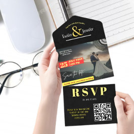 Uitstekende bruiloft uitnodigingen: ontdek onze el all in one uitnodiging