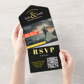 Uitstekende bruiloft uitnodigingen: ontdek onze el all in one uitnodiging (Afscheurbaar)