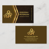 Uitstekende bruine Grunge Gold Arrow-consultant Visitekaartje (Voorkant / Achterkant)