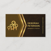 Uitstekende bruine Grunge Gold Arrow-consultant Visitekaartje (Voorkant)