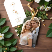 Uitstekende chique minimalistische gouden bruiloft cadeaulabel