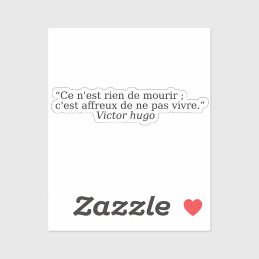 Uitstekende citaten van Victor Hugo Sticker (Vel)