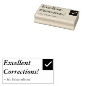 "Uitstekende correcties!" + aangepaste naam van de Rubberstempel (Gestempeld)