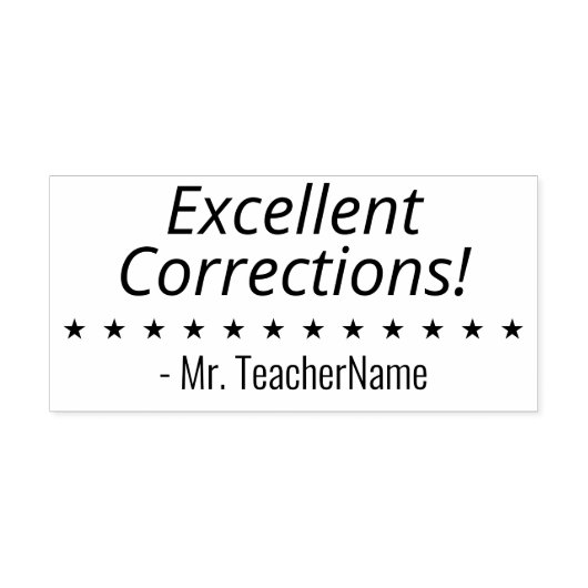 "Uitstekende correcties!" Educator Rubber Stamp Rubberstempel (Afrduk)