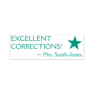 "UITSTEKENDE CORRECTIES!" Teacher Rubber Stamp Zelfinktende Stempel
