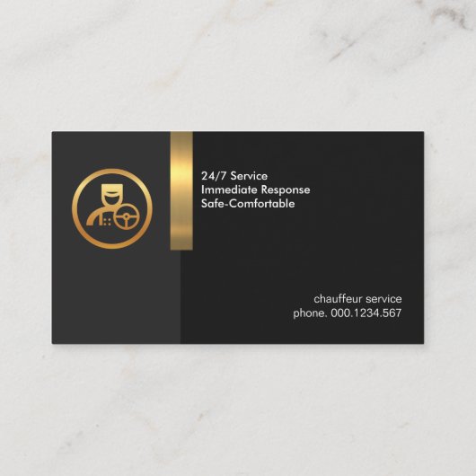Uitstekende Creative Black Gold Stripe Taxi-driver Visitekaartje (Achterkant)