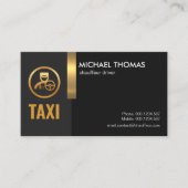 Uitstekende Creative Black Gold Stripe Taxi-driver Visitekaartje (Voorkant)