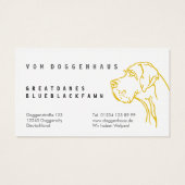 Uitstekende daanpure tekening visitekaartje (Achterkant)