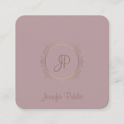 Uitstekende Design kalligrafie Script Naam Modern Vierkante Visitekaartje (Voorkant)