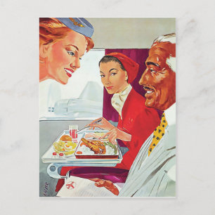 Uitstekende dienstverlening in het vliegtuig briefkaart