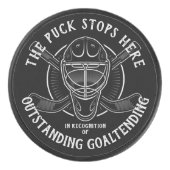 Uitstekende doelman hockey puck (Voorkant)