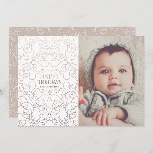 Uitstekende draaiboeken in de Bronze kerstfeestkaa Kaart (Voorkant / Achterkant)