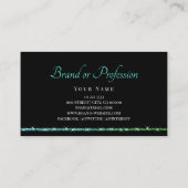 Uitstekende Elegante Blauwgroen Glitter Shimmer St Visitekaartje (Achterkant)