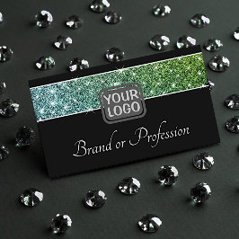 Uitstekende Elegante Blauwgroen Glitter Shimmer St Visitekaartje