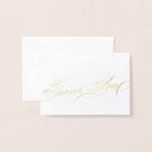 Uitstekende Elegante Kalligrafie Dank u Script Folie Kaarten (Voorkant met envelop)