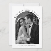 Uitstekende Elegantie bruiloft foto dank u Bedankkaart (Voorkant)