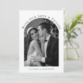 Uitstekende Elegantie bruiloft foto dank u Bedankkaart (Staand voorkant)