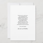 Uitstekende Elegantie bruiloft foto dank u Bedankkaart (Achterkant)