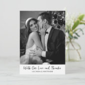 Uitstekende Elegantie bruiloft foto dank u Bedankkaart (Staand voorkant)