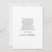 Uitstekende Elegantie bruiloft foto dank u Bedankkaart (Achterkant)
