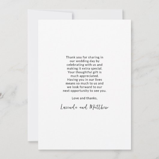 Uitstekende Elegantie bruiloft foto dank u Bedankkaart (Achterkant)