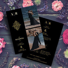 Uitstekende Elegantie Gouden Filigraan 2 foto's Br Folie Uitnodiging