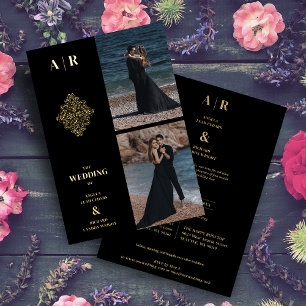 Uitstekende Elegantie Gouden Filigraan 2 foto's Br Folie Uitnodiging