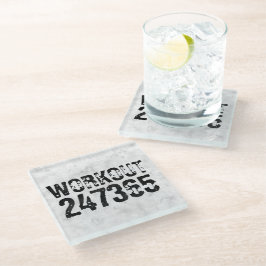 Uitstekende en gekraste tekst Werkout 247365 bijte Glazen Onderzetter