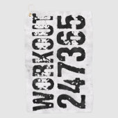 Uitstekende en gekraste tekst Werkout 247365 bijte Golfhanddoek (Voorkant)