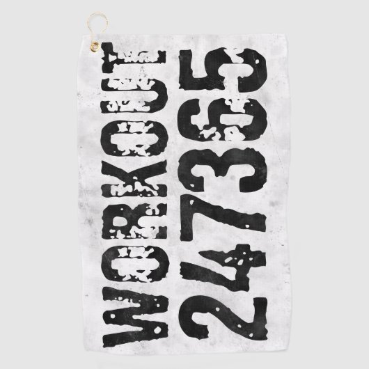 Uitstekende en gekraste tekst Werkout 247365 bijte Golfhanddoek (Voorkant)