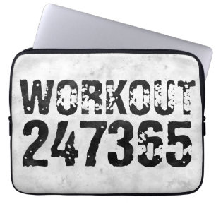 Uitstekende en gekraste tekst Werkout 247365 bijte Laptop Sleeve
