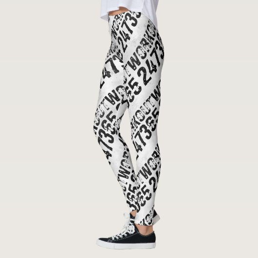 Uitstekende en gekraste tekst Werkout 247365 bijte Leggings (Links)