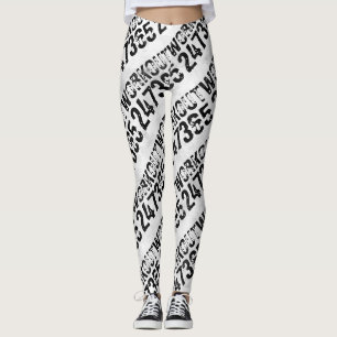 Uitstekende en gekraste tekst Werkout 247365 bijte Leggings