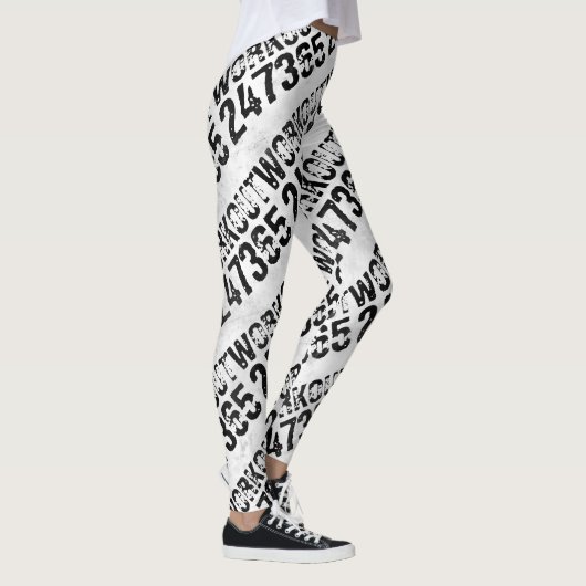 Uitstekende en gekraste tekst Werkout 247365 bijte Leggings (Rechts)