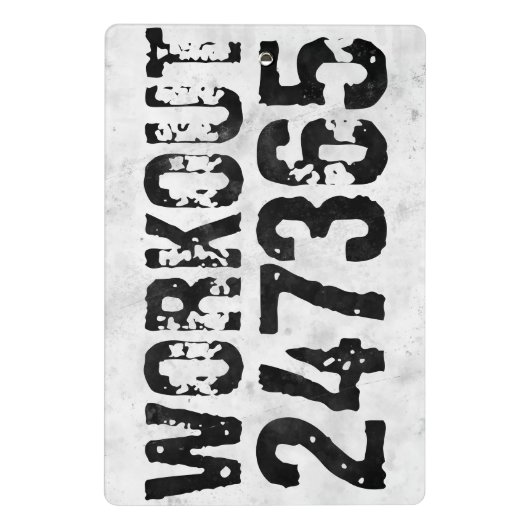 Uitstekende en gekraste tekst Werkout 247365 bijte Mini Klembord (Achterkant)