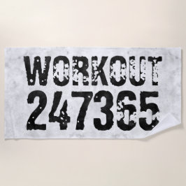 Uitstekende en gekraste tekst Werkout 247365 bijte Strandlaken