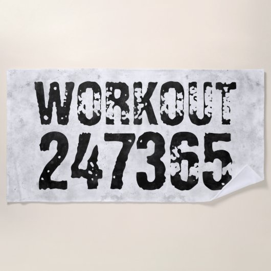 Uitstekende en gekraste tekst Werkout 247365 bijte Strandlaken (Voorkant)