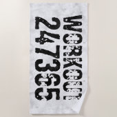 Uitstekende en gekraste tekst Werkout 247365 bijte Strandlaken (Voorkant)