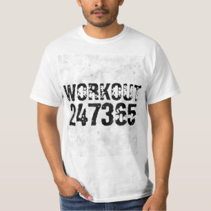 Uitstekende en gekraste tekst Werkout 247365 bijte T-shirt
