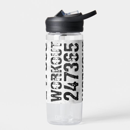 Uitstekende en gekraste tekst Werkout 247365 bijte Waterfles (Links)