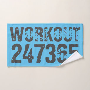 Uitstekende en gekraste tekst Werkout 247365 blauw Bad Handdoek